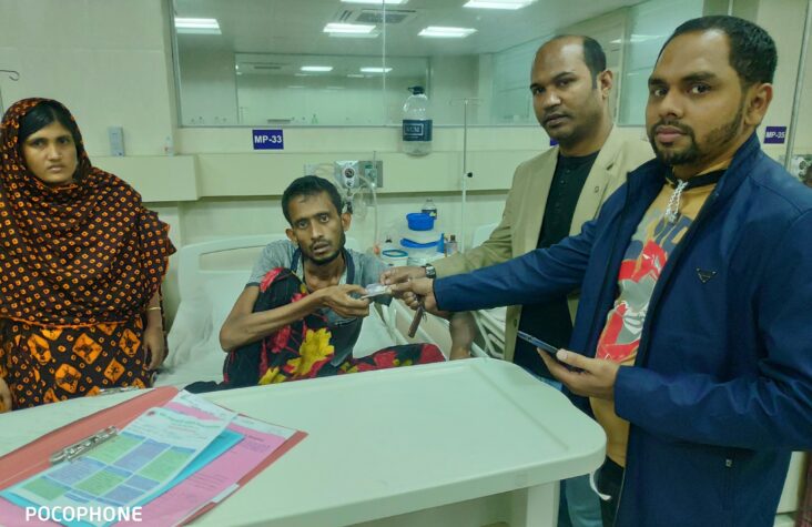 I donated 1 lakh taka to a cancer patient named Monir for treatment.